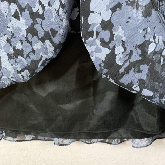 Ann Taylor Womens 100% Silk Floral Midi Skirt Sz 0 Dark Romantic Pleated Office - Picture 5 of 13